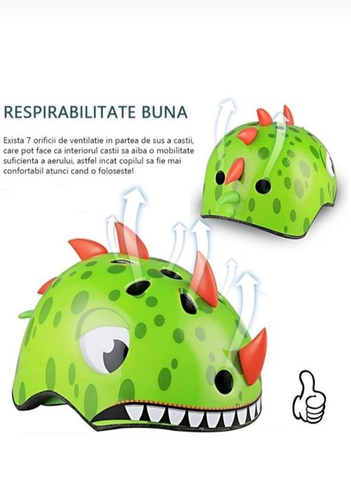 Casca protectie ciclism, QttvbTna, copii, multicolor, 50-54cm