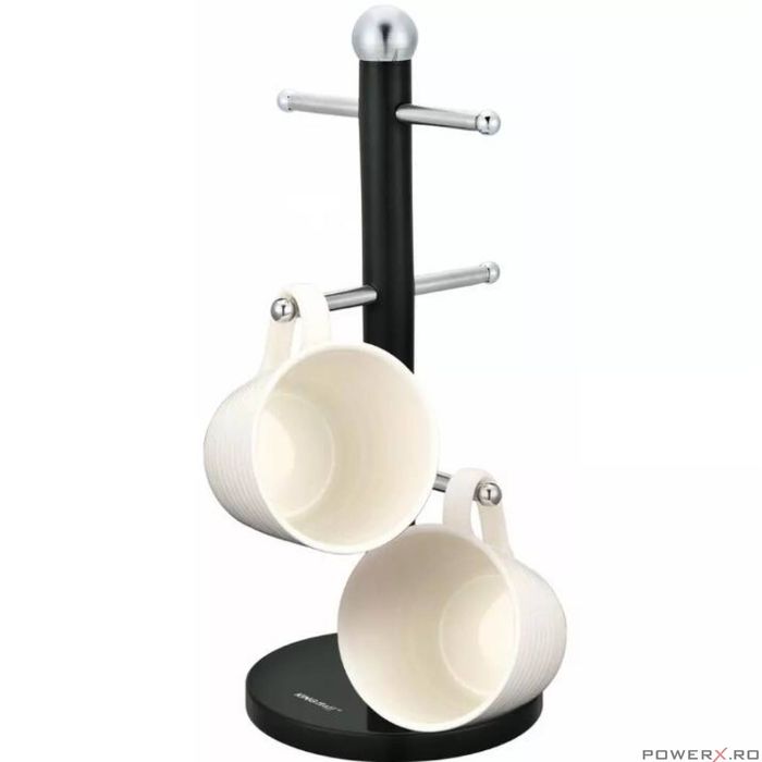 Suport pentru cesti, otel, 36 x 15 cm, negru, Kinghoff