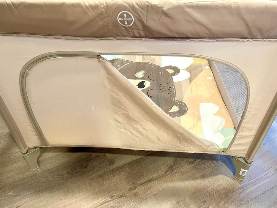Кошара за игра KikkaBoo - Enjoy, Beige Bear + матрак