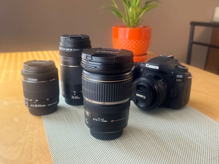 Canon EoS 90D & Ef-s 17-55 2.8 USM ( + 4 lentile, filtre