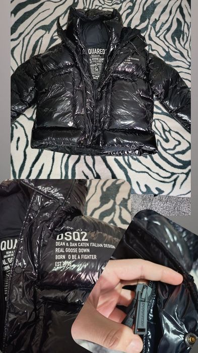 Geaca Dsquared Neagră Doi În Unu Geaca Și Vesta Mărime Mare Size 56