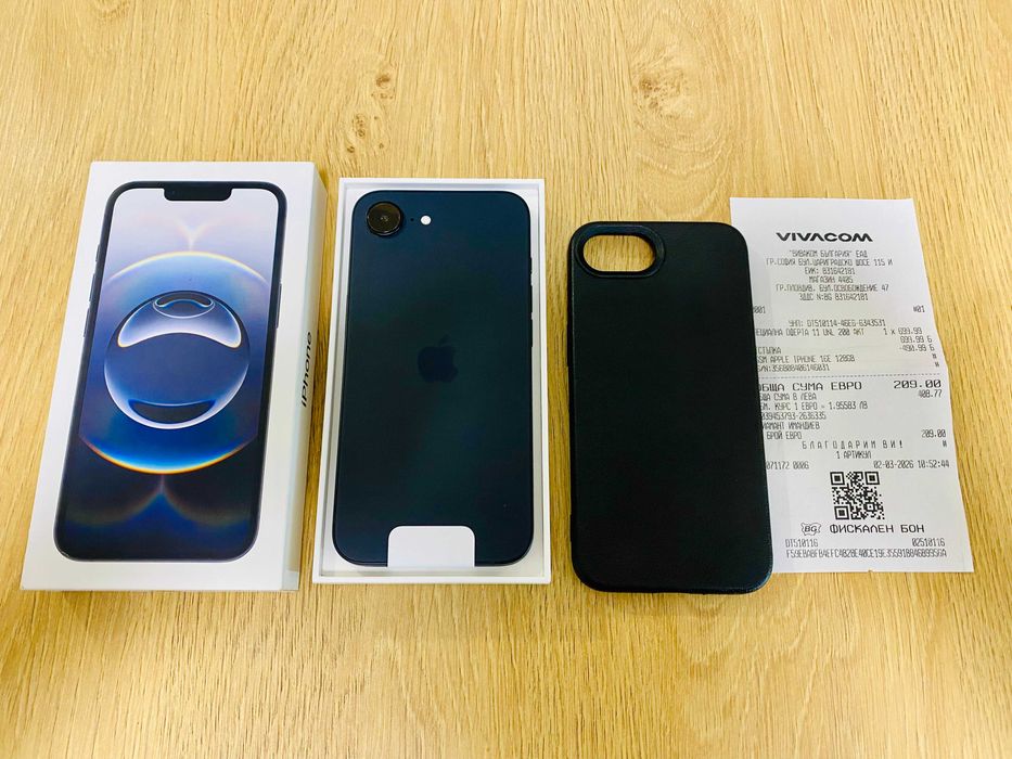 НОВ !!! Apple iPhone 16e, 128GB, 5G, Black, 24 М. ГАРАНЦИЯ
