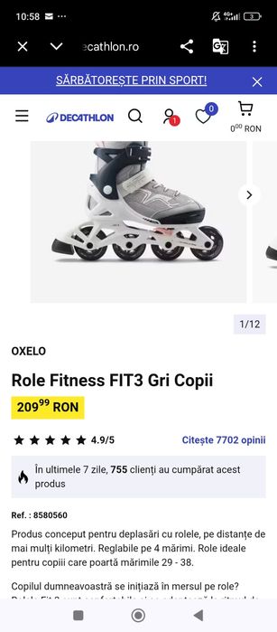 Patine cu rotile copii 100lei
