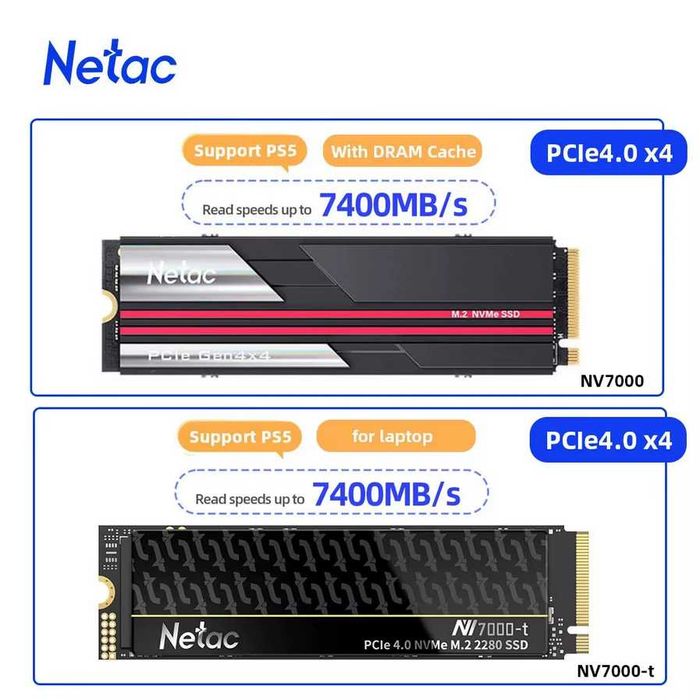 2TB 2000GB SSD NVMe Netac NV7000-T Gen 1.4 скорости 7300MB/s read - 6600MB/s write диск ссд за лаптоп или настолен комп'тър