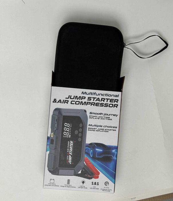 Автомобильное пусковое устройство с компрессором и Power Bank