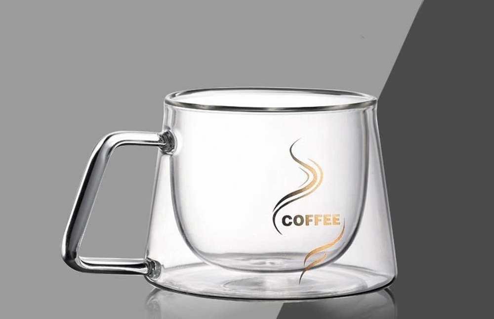 Термоустойчиви чаши с двойно дъно за кафе, чай, капучино 200 мл