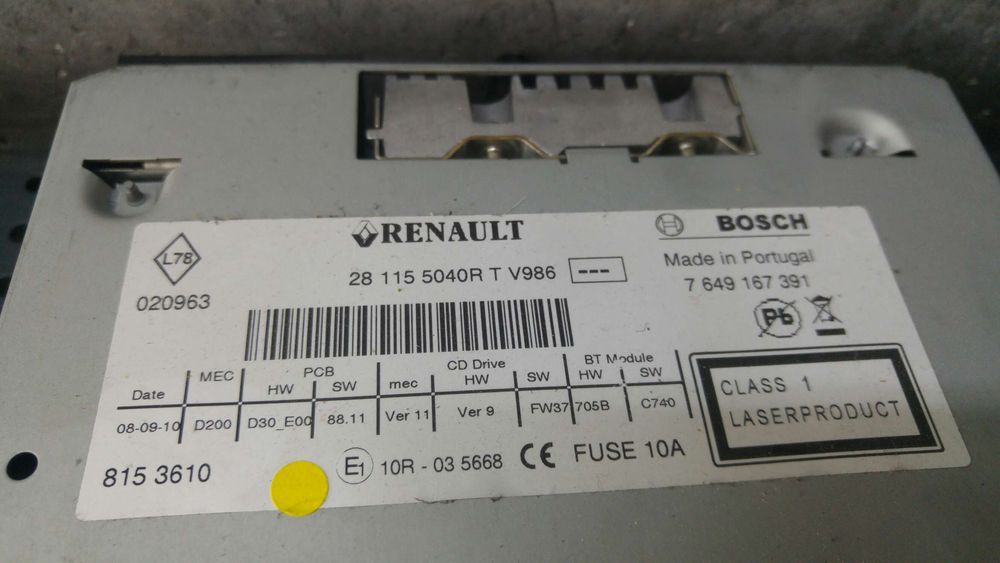 Radio cd player  renault scenic 3 jz0 1 281155040r 7649167391