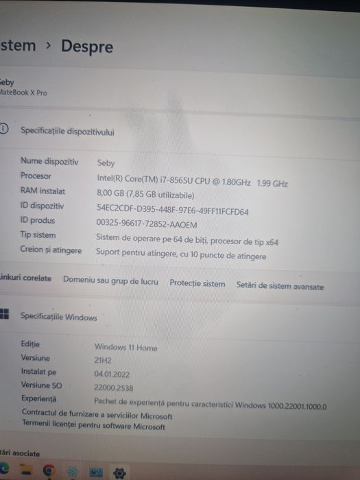 Laptop 13.9 inchi Huawei matebook xpro