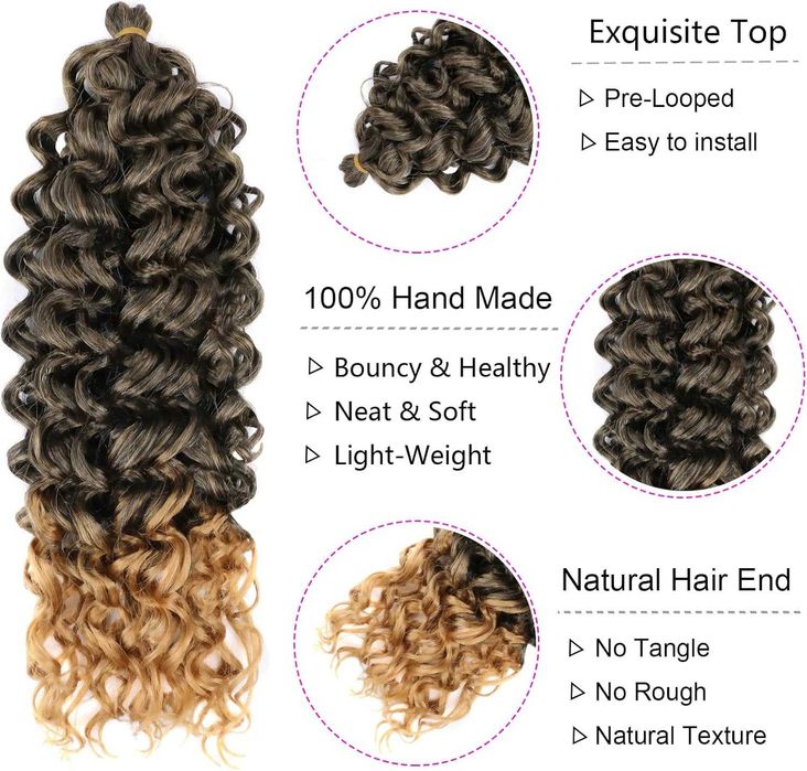 Хавайски къдрици, екстеншъни за коса, 50 см, синтетика