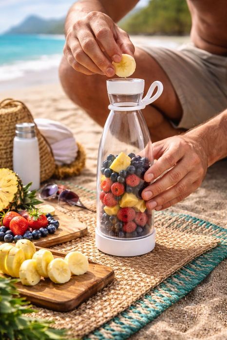 Преносим електрически мини блендер 400 мл – Свежо смути навсякъде