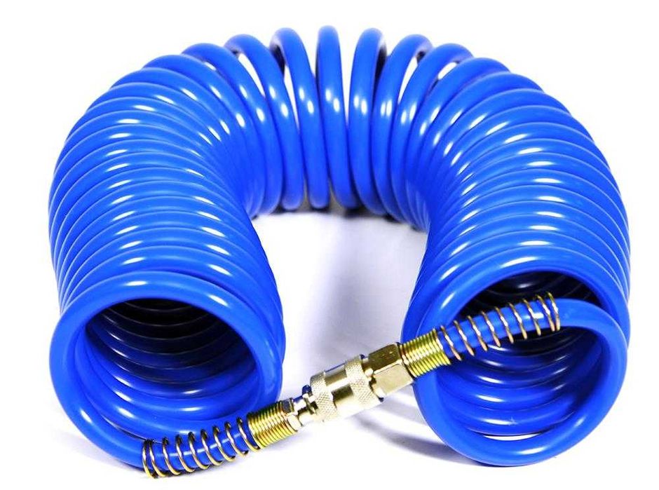 Furtun pneumatic spiralat pentru compresor de aer 8 bar 8x12mm 15m