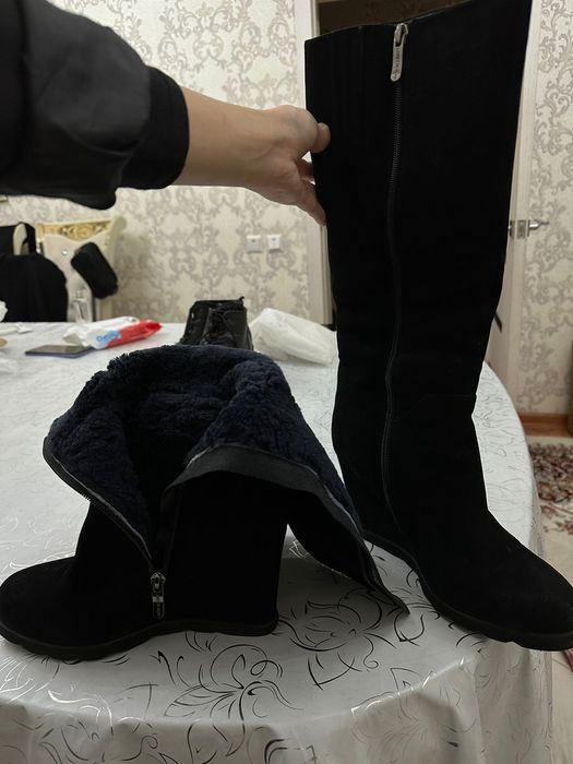 Сапоги женские из замши