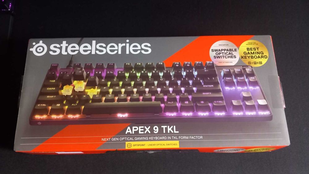 SteelSeries Apex 9 Tkl US, OptiPoint, RGB, черна