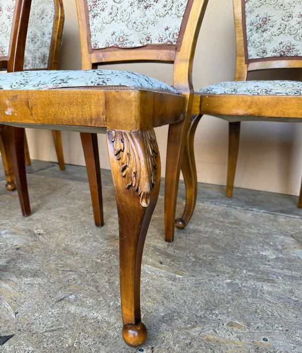 Set 4 Scaune Vintage Stil Florentin; Scaun cu sezut si spatar tapitat