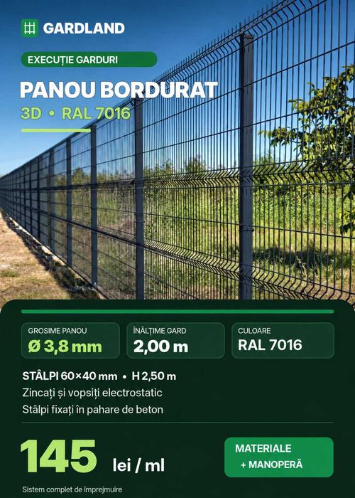 Gard din plasa 3.8 mm / 4.2mm  / 5mm /  instalare gard / montaj gard