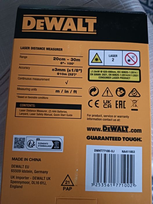 DeWalt DWHT77100-XJ telemetru 0 - 30 m