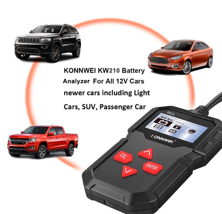 Тестер за акумулатор Konnwei 210 проверка на акумулатор тестакумулатор
