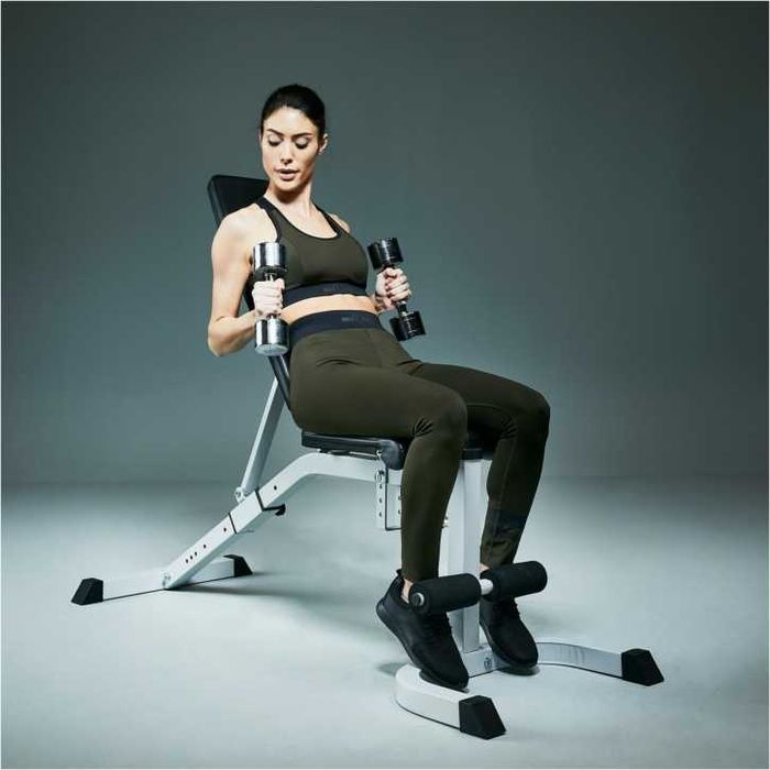 Bancă înclinată reglabilă Scott Alb/Negru