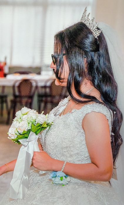 Булченска рокля(корона токчета и воал)след химическо изпиране