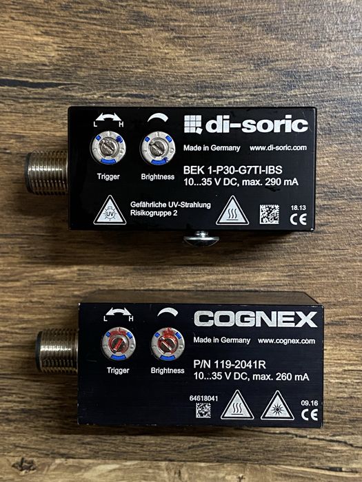Lumina inspectie Cognex P/N 119-2041R si di-soric BEK 1-P30-G7TI-IBS