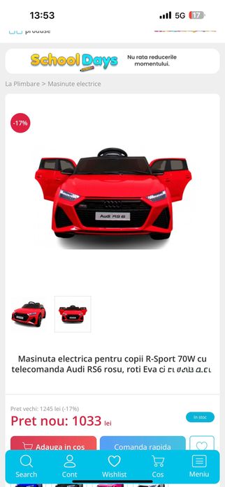 Mașinuța electrică cu telecomandă