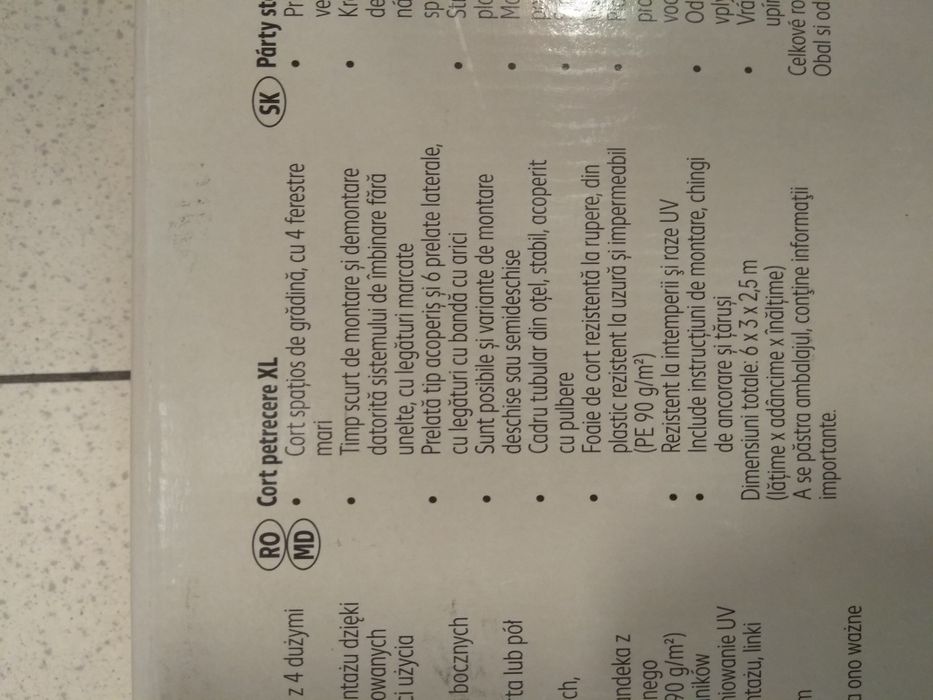 Pavilion 3x6 m, cu 6 perdele - nou, sigilat