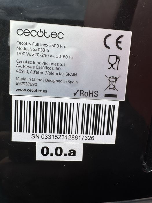 Air Fryer Cecotec  5литра