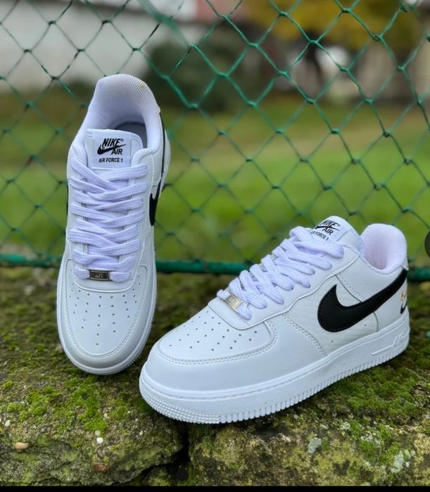 Nike AF1 Low alb/negru