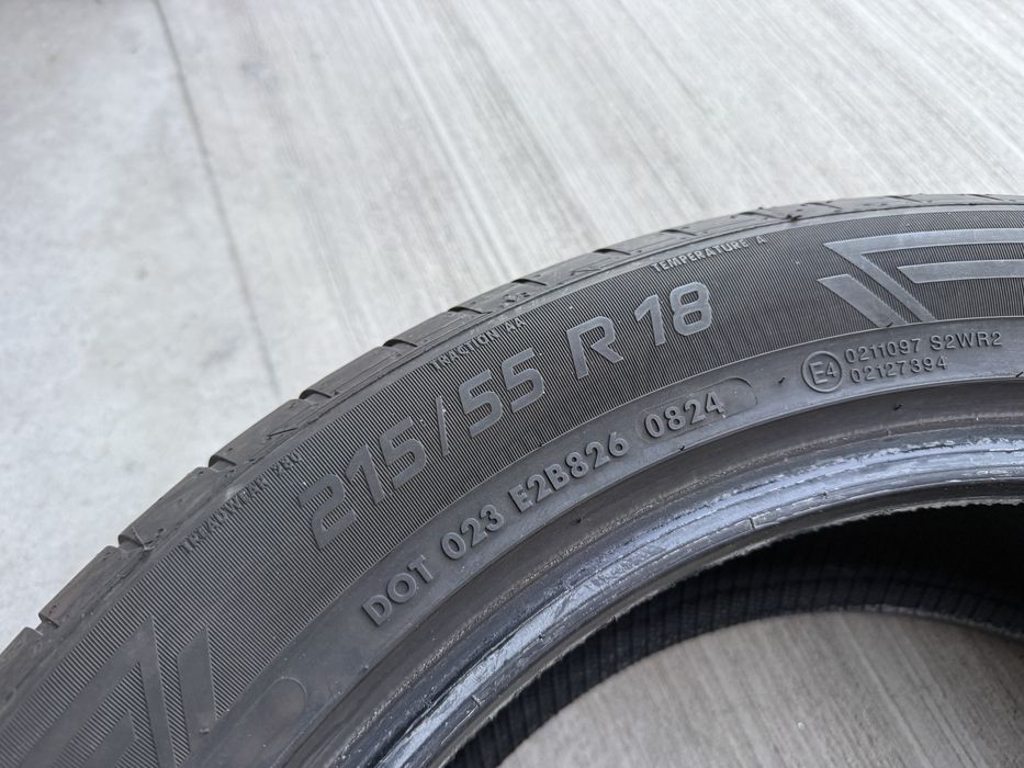 2бр. ОТЛИЧНИ Летни Гуми С Борд 215/55R/18 -VREDESTEIN- DOT:0824- 6.7мм.