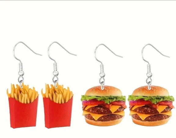 Обеци донати,бургери,сладоледи..