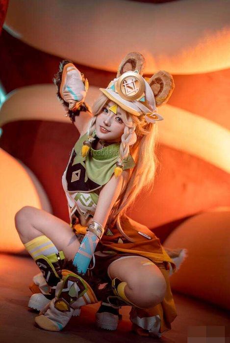 Аниме висококачествена перука Genshin Impact Kachina Cosplay