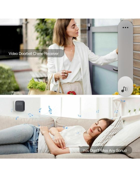 Sonerie video wireless inteligenta, 1080P, audio bidirectional,