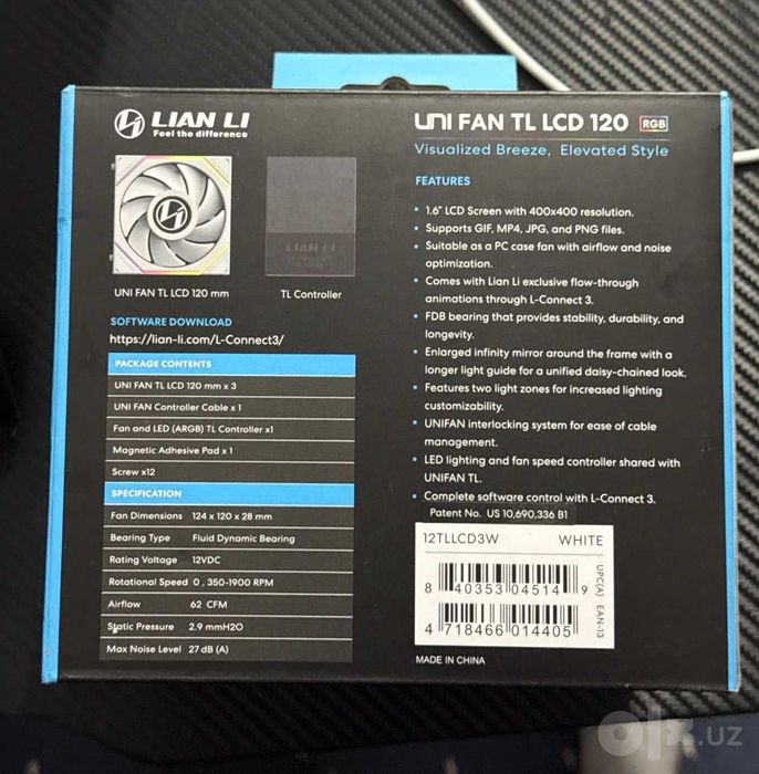 Lian Li uni FAN LCD 120 RGB White