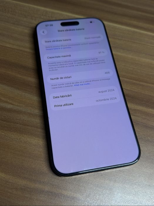 Iphone 16 Pro Max - 256 GB Memorie / Baterie 91 - Liber Retea