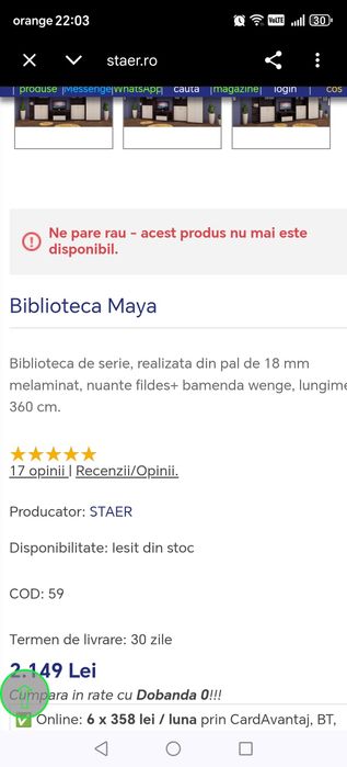 Vând mobila sufragerie