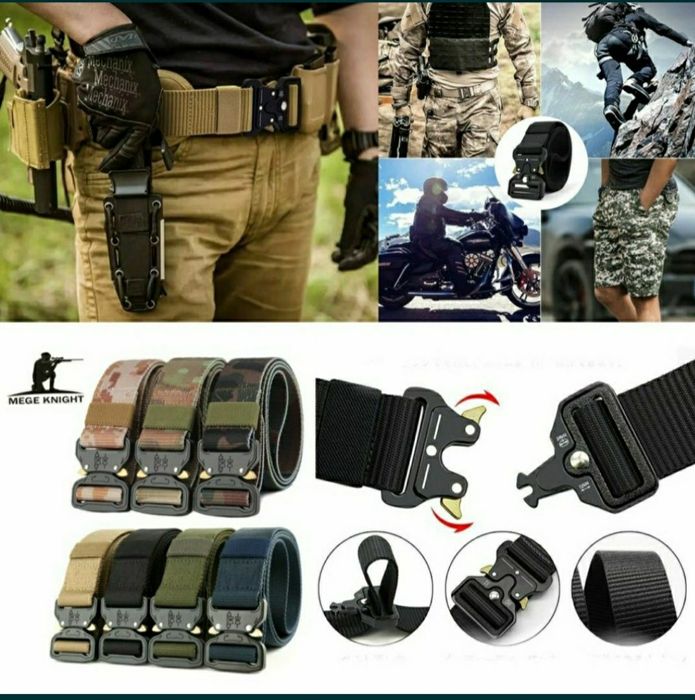 Тактически колан военен с метална катарама – идеален за стрелба, лов