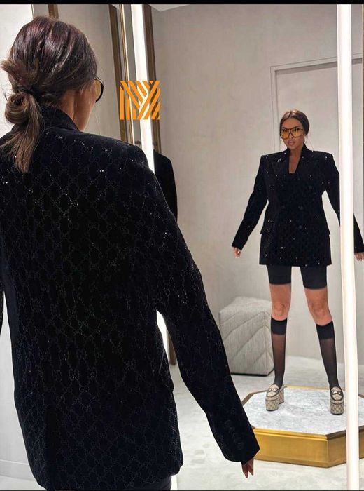 Sacou cu pantaloni catifea cu pietre