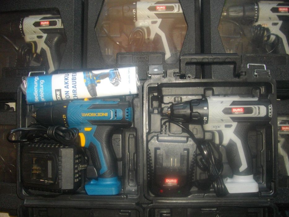 Нов 12V Li-ion Workzone DuroPro Боди Винтоверт+Зарядно+Куфар Немски12В