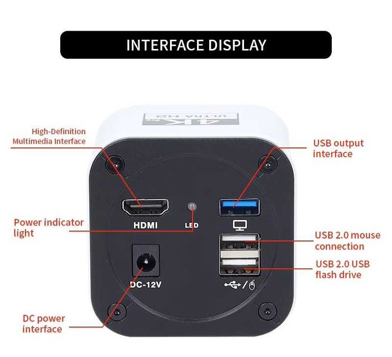 4K 60FPS дигитален микроскоп комплект SONY IMX678 CCD HDMI USB 200X