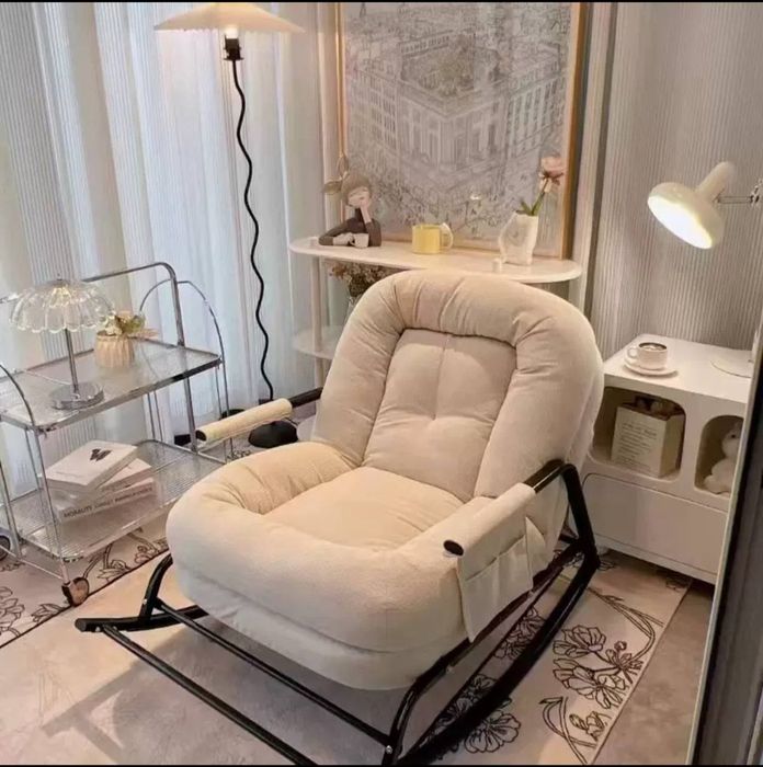 Кресло-качалка 120 кг с подставкой для ног регулируемое