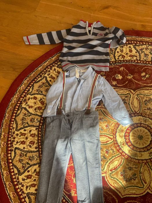 Compleu elegant pantaloni, cămașă , bluză copii 98