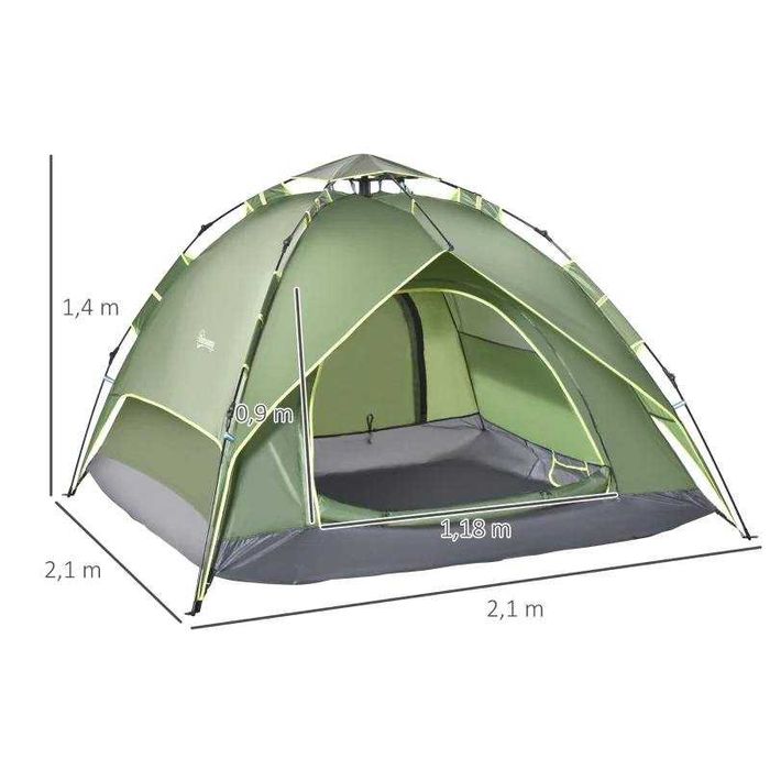 Outsunny Двойна палатка  Quick-Up Tent 2 възрастни + 1 дете