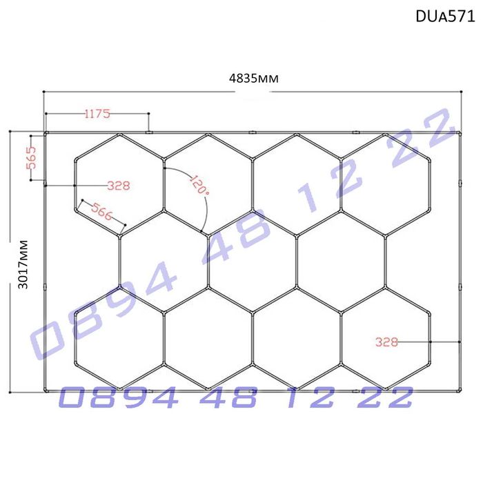 Голямо LED осветление таван гараж Пчелна пита лед лампа светлина стена