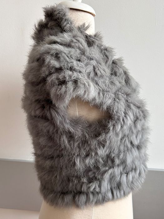 BARBARA SCHWARZER кокетен топ  от естествена мека заешка кожа