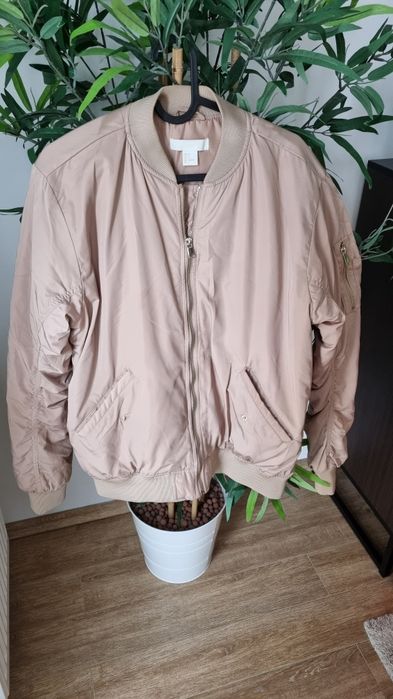 Geaca bomber supradimensionata H&M, rose, dama, marimea 36