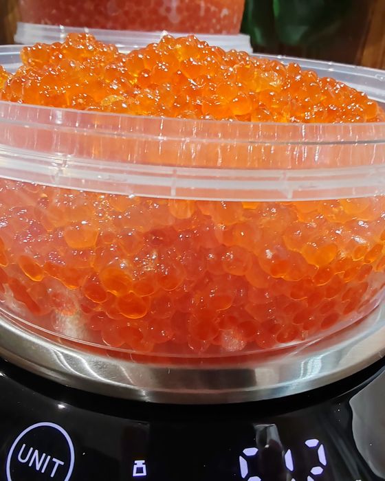 Икра горбуши. Лососевая икра. Икра форели.