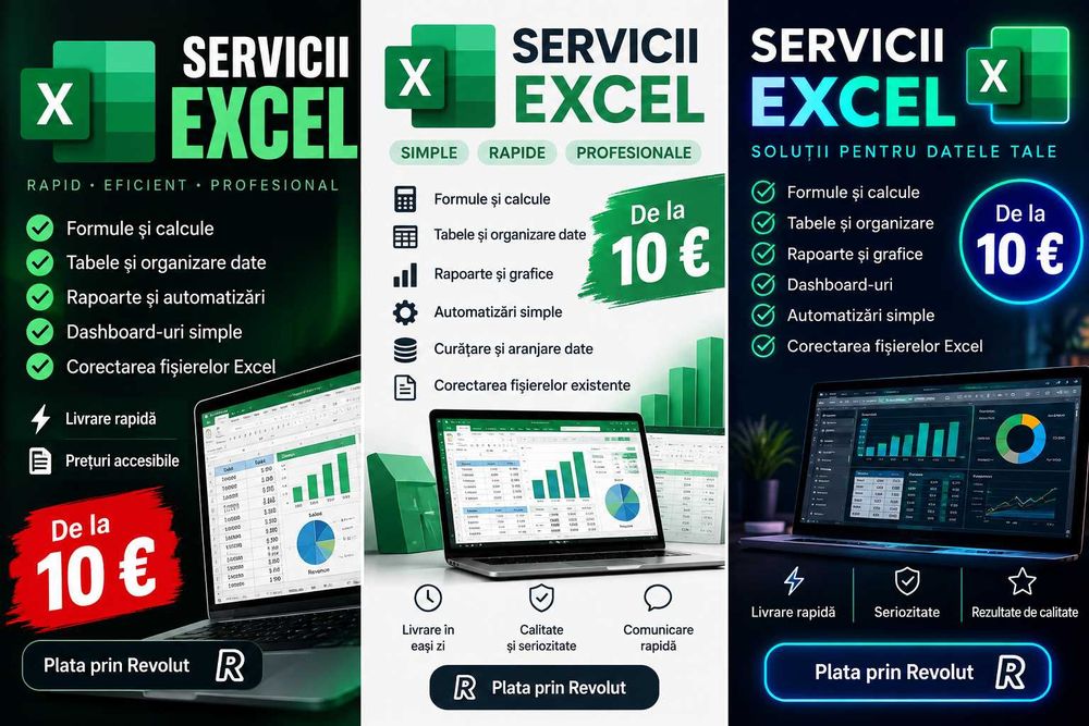 Servicii IT / Programare, Servicii Excel – formule, tabele și calcule