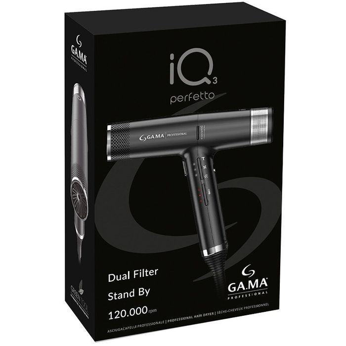 Электрофен Ga.Ma IQ3 Perfetto для волос, черный, 1600 Вт
