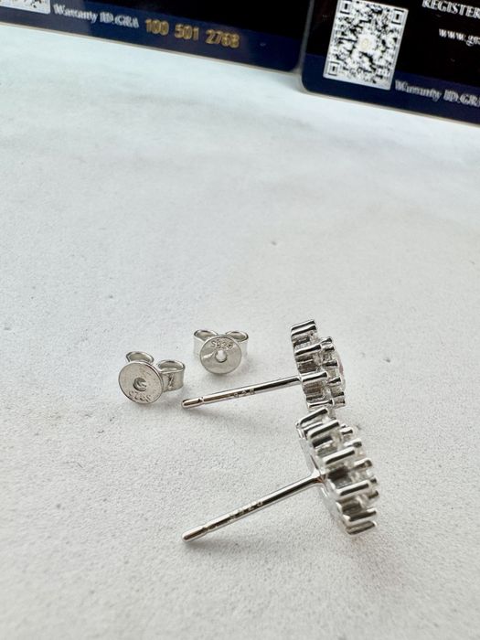 Сребърни обеци с мойсанит (диамант) 0.5 карата