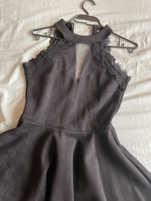 Велурена, черна рокля